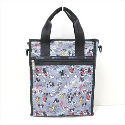 【中古】LESPORTSAC(<strong>レスポートサック</strong>) ハンドバッグ Disneyコラボ グレー×黒×マルチ レスポナイロン