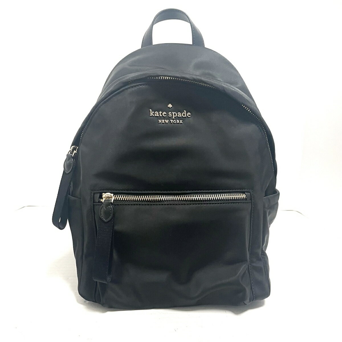 【中古】Kate spade(<strong>ケイトスペード</strong>) <strong>リュック</strong>サック 黒 ナイロン×レザー