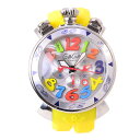  GaGa MILANO 時計 CHRONO 48MM 6050.1 メンズ クロノグラフ クオーツ マルチカラー ガガミラノ腕時計 イエローラバー 男女兼用腕時計 1年保証付 50%OFF