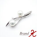 浦上店【TASAKI/タサキ】田崎真珠 パール&ダイヤブローチ K18WG パール10mm/9.5mm ピンブローチ ペンダントトップ 箱 ケース【中古・美品】楽天