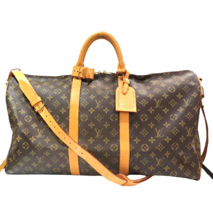 【本物保証】LOUIS VUITTON ルイ・ヴィトン キーポル・バンドリエール55 モノグラム ブラウン M41414 ボストンバッグ ショルダーバッグ 旅行バッグ 人気 送料無料 【中古品】
