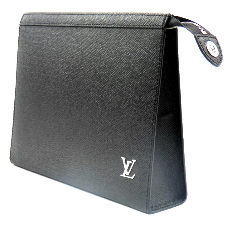 【本物保証】LOUIS VUITTON ルイ・ヴィトン ポシェット・ヴォワヤージュ M30450 セカンドバッグ クラッチバッグ タイガ ブラック メンズ 送料無料 【中古品】