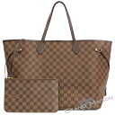 Aランク ルイ・ヴィトン ネヴァーフルGM N41357 ダミエ LOUIS VUITTON トートバッグ ショルダーバッグ レディース ブラウン brown 【中古】