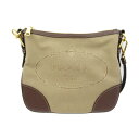 プラダ キャンバス ショルダーバッグ バッグ レディース x レザー ベージュ X ブラウン 【中古】 | PRADA BRANDOFF ブランドオフ ブランド ブランドバッグ バック ショルダーバック ショルダー 肩掛け