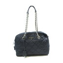 プラダ チェーンショルダーバッグ バッグ レディース キャンバス ネイビー (シルバー金具) (W30H22D12) 【中古】 | PRADA BRANDOFF ブランドオフ ブランド ブランドバッグ バック ショルダーバッグ ショルダーバック ショルダー 肩掛け