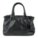【中古】プラダ 2wayショルダーバッグ バッグ レディース ソフトレザー ブラック (BN2866)