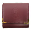 カルティエ コインケース 財布 メンズ レディース 牛革 (カーフ) ボルドー 【中古】 | Cartier BRANDOFF ブランドオフ ブランド ブランド財布 小銭 小銭入れ
