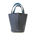 ▼8/4 20時から!最大2万円OFFクーポン&ポイント2倍▼ 【中古】エルメス ピコタンPMロック カザックトートバッグ バッグ レディース トリヨンクレマンス ブラック x ブルーニュイ xブルーザンジバル(ゴールド金具)