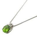 JEWELRY JEWELRY ペリドット ダイヤモンドネックレス ネックレス ジュエリー Pt900プラチナ x K18WGホワイトゴールド x ペリドット4.11ct x ダイヤモンド0.11ct レディース グリーン系 グリーン ペリドット 7.1g 【中古】