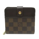 ルイ・ヴィトン LOUIS VUITTON コンパクト・ジップ 二つ折り財布 財布 PVCコーティングキャンバス レザー ダミエ レディース ブラウン系 N61668 【中古】 | ブランド ブランド財布 レディース財布 サイフ
