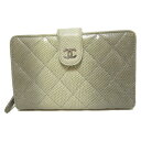 ▼12/9より!最大3万円OFFクーポン&全品対象ポイント5倍▼ シャネル CHANEL ラウンド財布 二つ折り財布 財布 レザー レディース グレー系 グレー / アイボリー 【中古】 | ブランド ブランド財布 レディース財布 サイフ