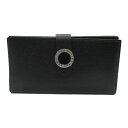 ▼1/30まで!最大3万円OFFクーポン&全品対象ポイント5倍▼ ブルガリ BVLGARI 二つ折り長財布 財布 レザー レディース ブラック系 【中古】 | ブランド ブランド財布 レディース財布 サイフ