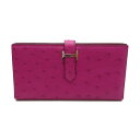 ▼1/30まで!最大3万円OFFクーポン&全品対象ポイント5倍▼ エルメス HERMES ベアンスフレ 二つ折り長財布 財布 レザー オーストリッチ レディース ピンク系 【中古】 | ブランド ブランド財布 レディース財布 サイフ