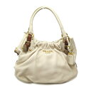 プラダ PRADA ショルダーバッグ ショルダーバッグ バッグ レザー レディース アイボリー系 【中古】