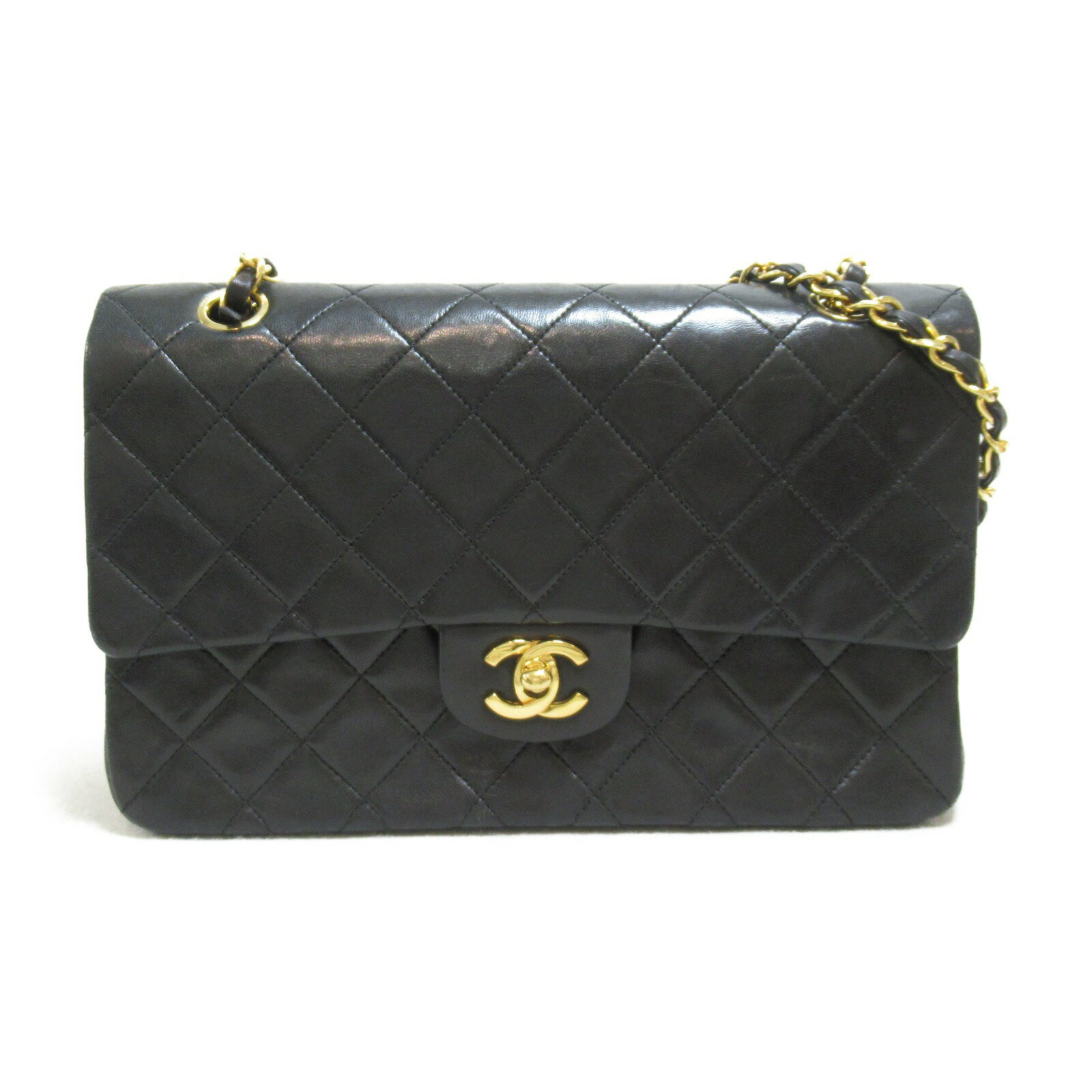 <strong>シャネル</strong> CHANEL <strong>マトラッセ</strong> <strong>ダブルフラップ</strong>チェーンショルダーバッグ ショルダーバッグ バッグ ラムスキン（羊革） レディース ブラック系 【中古】