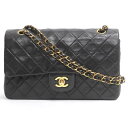 【中古】 シャネル マトラッセWフラップチェーンショルダーバッグ レディース ラムスキン ブラック (金具:ゴールド) | CHANEL ブランドオフ ブランド ブランドバッグ バッグ バック ショルダーバッグ ショルダーバック ショルダー