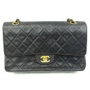 【中古】 シャネル マトラッセWフラップチェーン ショルダーバッグ レディース ラムスキン ブラック | CHANEL ブランドオフ ブランド ブランドバッグ ブランドバック バッグ バック ショルダーバック ショルダー【送料無料】