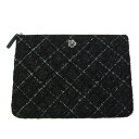 【中古】 シャネル クラッチバッグ レディース ラムスキン x ツイード ブラック | CHANEL BRANDOFF ブランドオフ ブランド ブランドバッグ ブランドバック かばん バッグ バック アクセサリーポーチ アクセサリー ポーチ