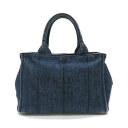 【中古】 プラダ カナパトートバッグ ショルダーバッグ レディース デニム ブルー | PRADA BRANDOFF ブランドオフ ブランド ブランドバッグ ブランドバック かばん バッグ バック ショルダーバック ショルダー 肩かけ