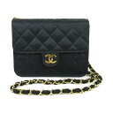 【中古】 シャネル ブッシュロックチェーンショルダーバッグ レディース サテン ブラック(ゴールド金具) | CHANEL BRANDOFF ブランドオフ ブランド ブランドバッグ バッグ バック ショルダーバッグ ショルダー