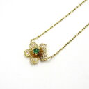 【中古】ジュエリー エメラルド ダイヤモンド ネックレス レディース K18YG(750) イエローゴールド x エメラルド 0.20ct x ダイヤモンド 0.25ct