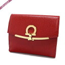 《1300円OFFクーポン対象!11/2(月)0:59まで》フェラガモ Ferragamo レディース 二つ折財布 ガンチーニ レザー レッド 22 C877 0673999 | ブランド