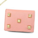 《1300円OFFクーポン対象!11/2(月)0:59まで》フェラガモ Ferragamo レディース 二つ折財布 レザー スタッズ コンパクトウォレット ピンク 22 D570 0724441 | ブランド