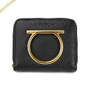 フェラガモ Ferragamo 二つ折り財布 レディース ガンチーニ レザー ラウンドファスナータイプ ブラック 22 D290 0716204 | ブランド