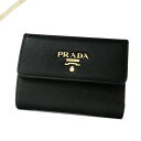 《1300円OFFクーポン対象!11/2(月)0:59まで》プラダ PRADA 三つ折り財布 レザー ミニ財布 ブラック 1MH025 QWA F0002 | ブランド