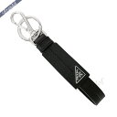 プラダ PRADA メンズ キーリング レザー 三角ロゴ ストラップ キーホルダー ブラック 2PP094 053 F0002 | ブランド