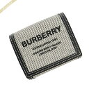 バーバリー 二つ折り財布 BURBERRY 財布 レディース ホースフェリー キャンバス ホワイト×ブラック 8039546 | ブランド