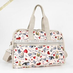 <strong>レスポートサック</strong> <strong>ボストンバッグ</strong> LeSportsac DELUXE MED WEEKENDER キャット柄 ライトピンク×ベージュ レディース 4318 E479 | ブランド
