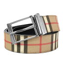 バーバリー BURBERRY メンズ ベルト ヴィンテージチェック 無地 リバーシブル ベージュ系×ブラック 8025136 85