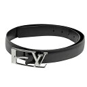 ルイ・ヴィトン Louis Vuitton サンチュール アナグラム 紳士 ビジネス ロゴ ベルト レザー ブラック メンズ 【中古】