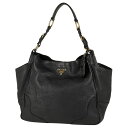 【店内最大70%OFF!10/21 0:00-10/24 23:59迄】 15%OFF プラダ PRADA ロゴ ワンショルダーバッグ 肩掛け ハンドバッグ ショルダーバッグ レザー ネロ(ブラック) レディース 【中古】 msp29perb
