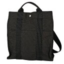 【店内最大70%OFF!12/4 20:00-12/11 1:59迄】 38%OFF エルメス HERMES エールライン アド MM バックパック デイパック リュック ナイロンキャンバス グレー ブラック レディース 【中古】 msp39perb