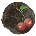 ルイ・ヴィトン Louis Vuitton ポルト モネ ロン 丸型 コインパース さくらんぼ 村上 隆 コインケース モノグラムチェリー ブラウン M95043 レディース 【中古】