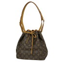 ルイ・ヴィトン Louis Vuitton プチ ノエ ワンショルダー 肩掛け 巾着型 ショルダーバッグ モノグラム ブラウン M42226 レディース 【中古】 rkmt