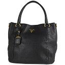 プラダ PRADA ロゴ ショルダーバッグ 2WAY 肩掛け 斜め掛け ショルダーバッグ レザー ネロ(ブラック) レディース 【中古】