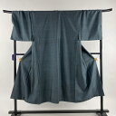 【店内最大70%OFF!5/9 20:00-5/16 1:59迄】 50%OFF 男着物 美品 名品 紬地 亀甲絣 青緑 袷 身丈142.5cm 裄丈72cm M 正絹 【中古】 msp30perk