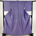 50%OFF 小紋 美品 優品 総絞り 紫 袷 162cm 65cm M 正絹 【中古】 msp50perk