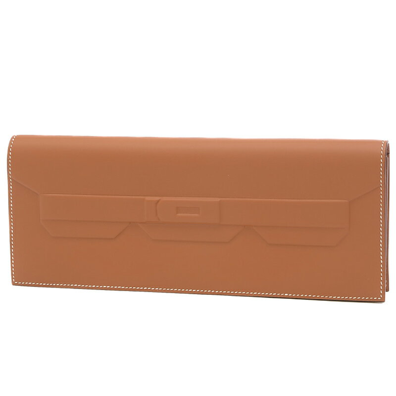 【未使用品】エルメス バーキン シャドウ クラッチ スイフト ゴールド U刻印【中古】 BP 【送料無料】