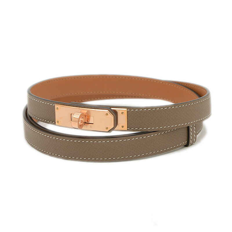 【未使用品】エルメス ケリーベルト エプソン エトゥープ ローズゴールド金具 W刻印【中古】 BP 【送料無料】
