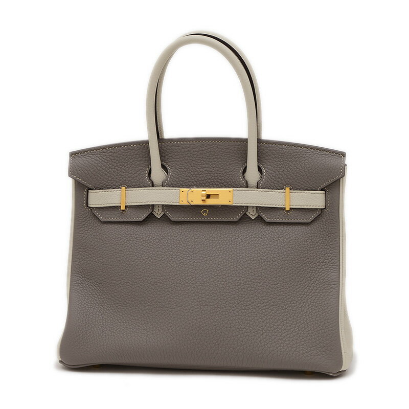 【未使用品】エルメス バーキン30 トリヨン グリメイヤー/グリスパール マットゴールド金具 W刻印【中古】 BP 【送料無料】