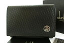 dunhill・ダンヒル 本革レザー小銭入れ/コインケースMICRO D-EIGHT D8 黒 ブラック L2V380A おしゃれ メンズ小物 プレゼント ブランド イタリア製 未使用品 送料無料 20-7024