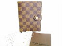 【美品】 ルイヴィトン LOUIS VUITTON ダミエ アジェンダ PM 手帳カバー システム手帳 メンズ レディース エベヌ 茶 【中古】
