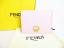 【新品同様】 フェンディ FENDI エフ イズ フェンディ レザー 2つ折り 財布 コンパクト財布 コンパクトウォレット ピンク 【中古】