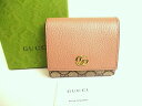 【展示保管品】 グッチ GUCCI GG マーモント レザー ウォレット 2つ折り 財布 コンパクトウォレット メンズ レディース ダスティピンク 【中古】