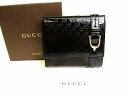 【希少】 【未使用保管品】 グッチ GUCCI GG マイクログッチシマ エナメル 2つ折り 財布 コンパクトウォレット メンズ レディース 黒 【中古】