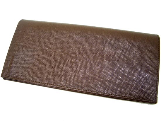 yE萔z v_ PRADA 2M0836 SAFFIANO CACAO ܂蒷z uEygp VizyyMt_z